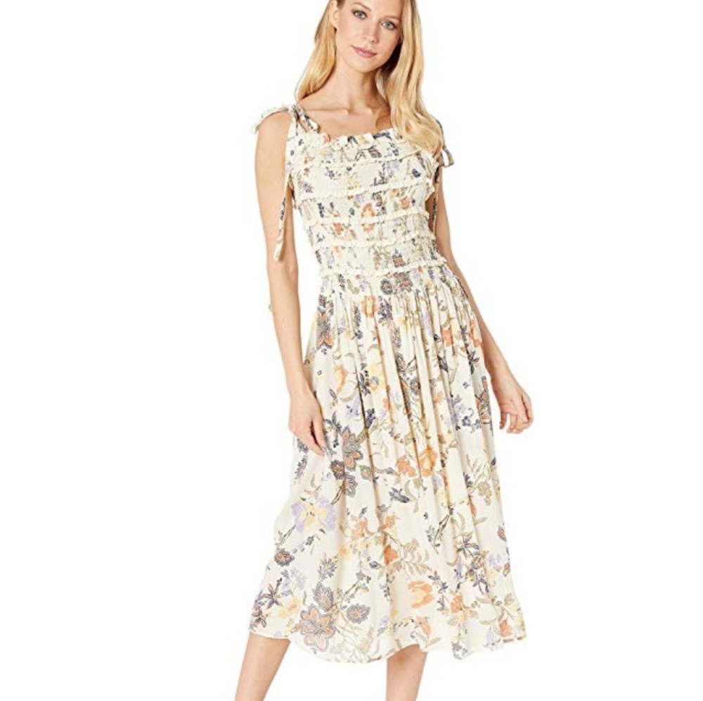 Free People Midi Floral Smocked Dress